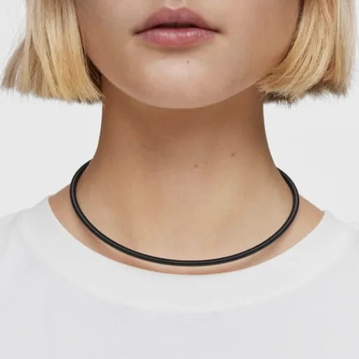 Collar de IP negro 4 mm Mesh Tube^TOUS