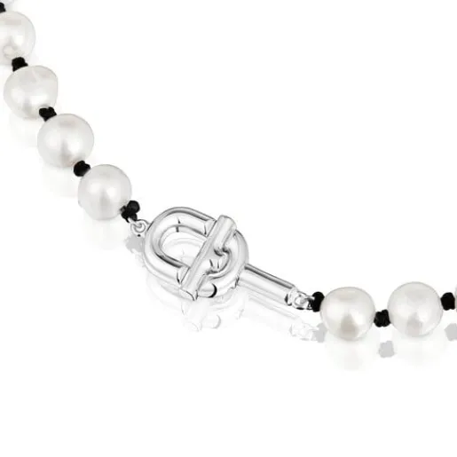 Collar de nylon negro con perlas cultivadas 44 cm MANIFESTO^TOUS Discount