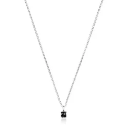 Collar de plata con motivo oso de ónix facetado Mini Onix^TOUS Discount