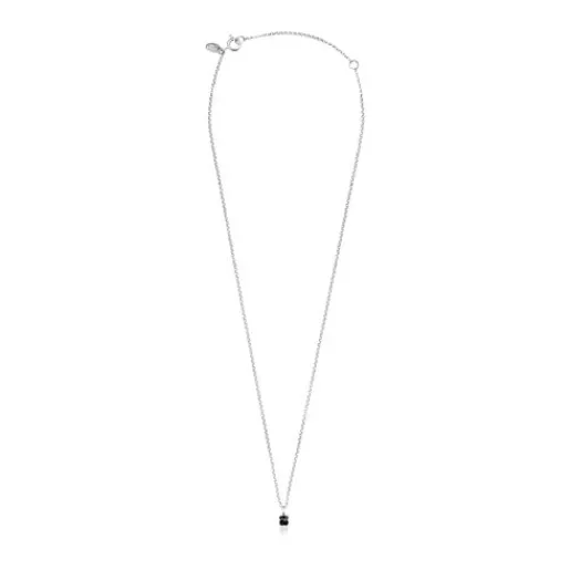 Collar de plata con motivo oso de ónix facetado Mini Onix^TOUS Discount