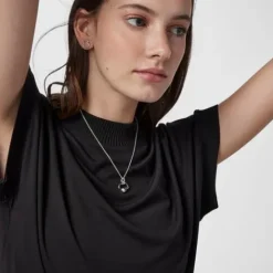 Collar de plata con perla cultivada motivo silueta oso Silueta^TOUS Online