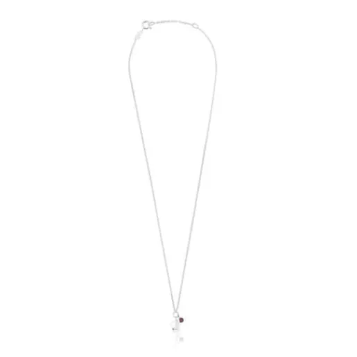 Collar de plata y rodolita flor Bold Motif^TOUS Best