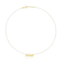 Collar Mama con baño de oro 18 kt sobre plata y perlas cultivadas Mama^TOUS Sale