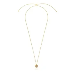 Collar mediano corazón con baño de oro 18 kt sobre plata y rodolita Lligat^TOUS Hot