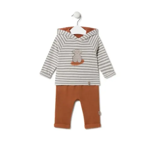 Conjunto de niño a rayas con oso Grey único^TOUS Sale