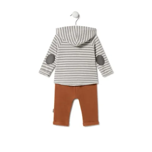 Conjunto de niño a rayas con oso Grey único^TOUS Sale