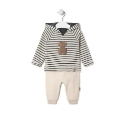 Conjunto de niño a rayas y liso Black crudo^TOUS Hot