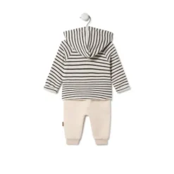 Conjunto de niño a rayas y liso Black crudo^TOUS Hot