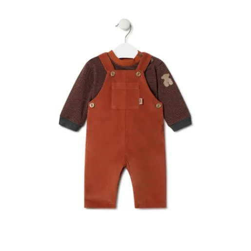 Conjunto de niño a rayas y liso Black naranja^TOUS Best