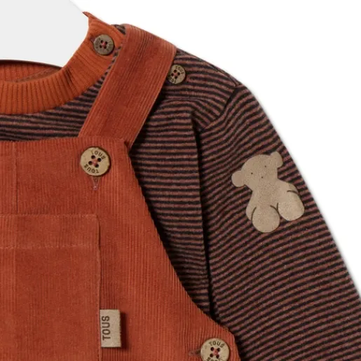 Conjunto de niño a rayas y liso Black naranja^TOUS Best