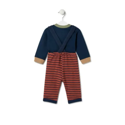 Conjunto de niño liso y a rayas Blue azul marino^TOUS Discount