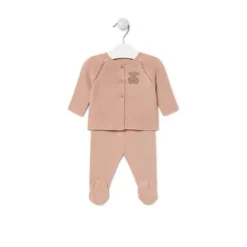 Conjunto de punto de bebé Tricot rosa^TOUS Hot