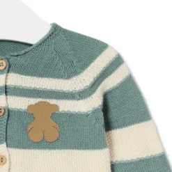 Conjunto de punto de bebé Tricot a rayas verde^TOUS Discount