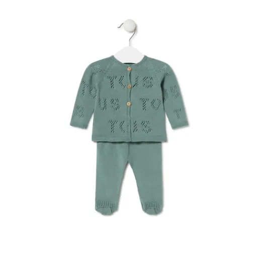 Conjunto de punto de bebé Tricot logo verde^TOUS Discount