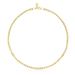 Gargantilla barbada con baño de oro de 18 kt sobre plata Chain^TOUS New