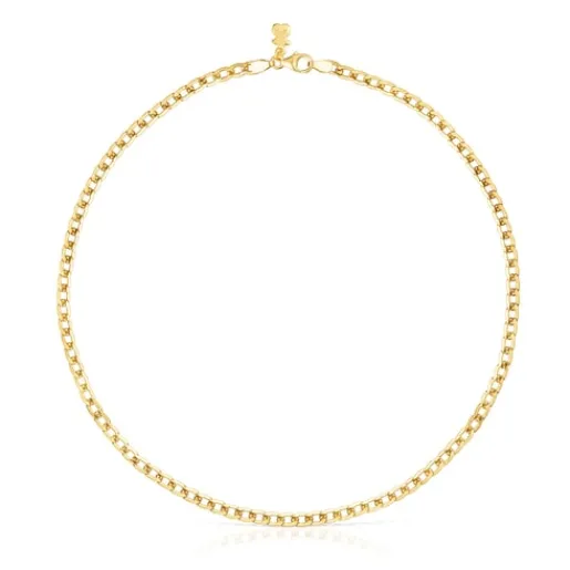 Gargantilla barbada con baño de oro de 18 kt sobre plata Chain^TOUS New
