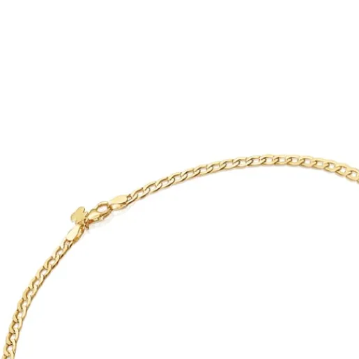 Gargantilla barbada con baño de oro de 18 kt sobre plata Chain^TOUS New
