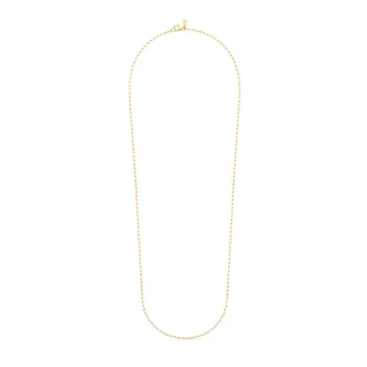 Gargantilla con baño de oro 18 kt sobre plata y anillas ovales, 60 cm Chain^TOUS New