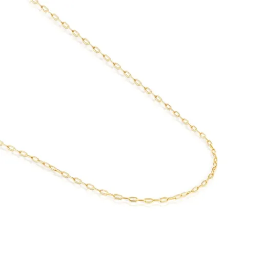 Gargantilla con baño de oro 18 kt sobre plata y anillas ovales, 60 cm Chain^TOUS New