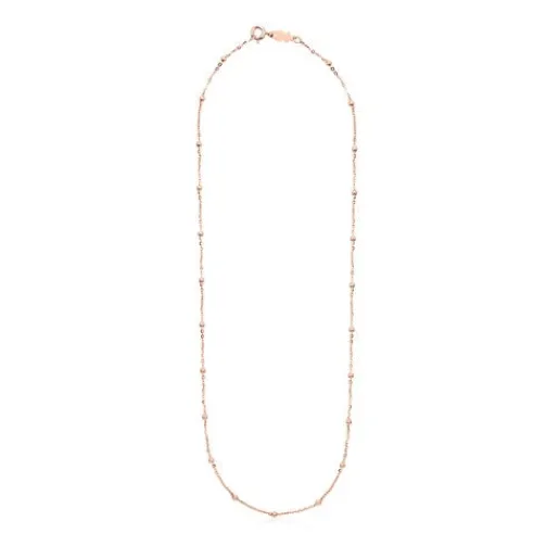 Gargantilla con baño de oro rosa de 18 kt sobre plata y bolas Chain^TOUS Best