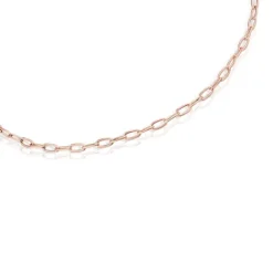 Gargantilla con baño de oro rosa 18 kt sobre plata y anillas ovales, 45 cm Chain^TOUS Hot