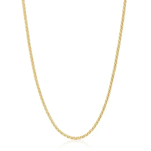 Gargantilla con baño de oro de 18 kt sobre plata y anillas 45 cm Chain^TOUS Discount