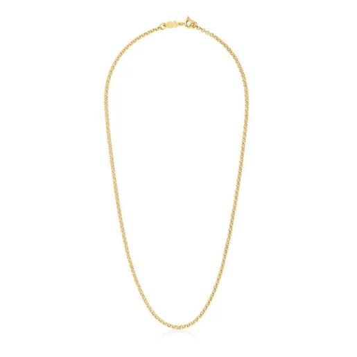 Gargantilla con baño de oro de 18 kt sobre plata y anillas 45 cm Chain^TOUS Discount