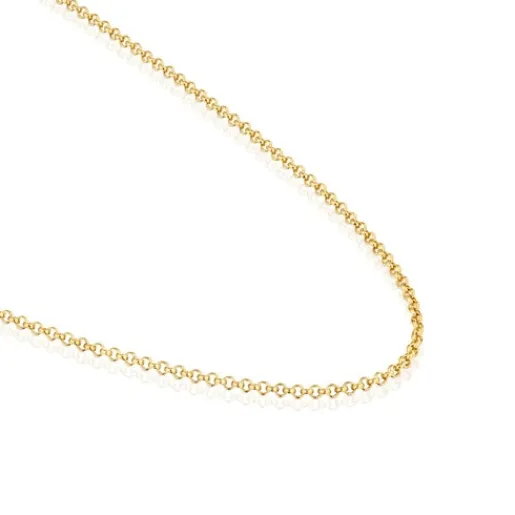 Gargantilla con baño de oro de 18 kt sobre plata y anillas 45 cm Chain^TOUS Discount