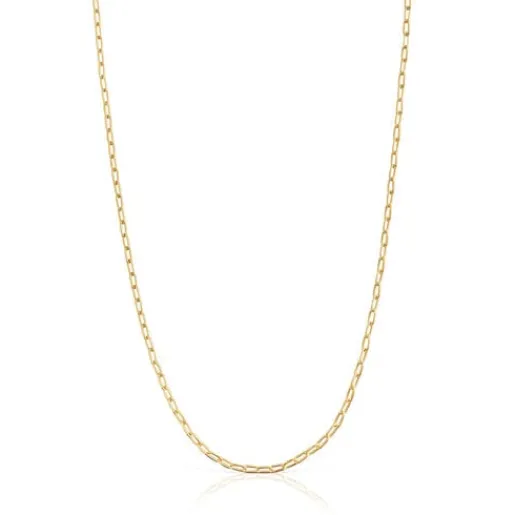 Gargantilla con baño de oro de 18 kt sobre plata con anillas ovales 50 cm Basics^TOUS Hot