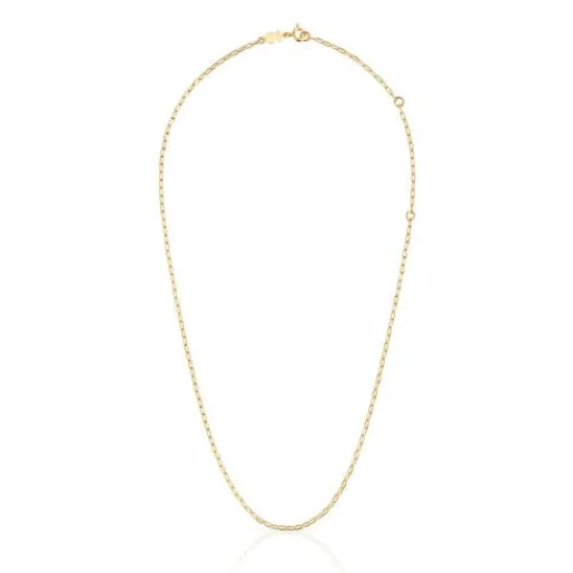 Gargantilla con baño de oro de 18 kt sobre plata con anillas ovales 50 cm Basics^TOUS Hot