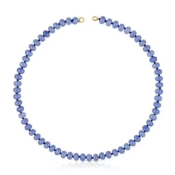 Gargantilla con baño de oro 18 kt sobre plata y cuarzita azul Hold Oval^TOUS Hot