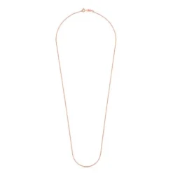 Gargantilla con baño de oro rosa 18 kt sobre plata y bolas, 65 cm Chain^TOUS Outlet