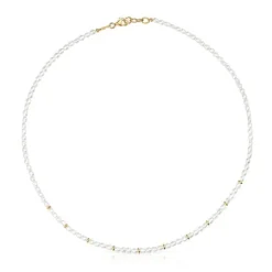 Gargantilla con perlas cultivadas y baño de oro de 18 kt sobre plata Gloss^TOUS Online
