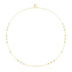 Gargantilla de oro con 8 grupos de bolas intercaladas, 45 cm Chain^TOUS Online