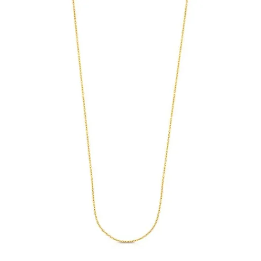 Gargantilla larga con baño de oro 18 kt sobre plata con anillas, 70 cm Chain^TOUS Online