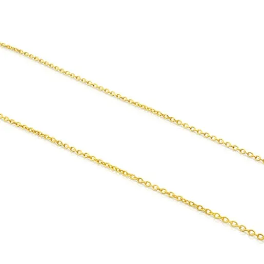 Gargantilla larga con baño de oro 18 kt sobre plata con anillas, 70 cm Chain^TOUS Online