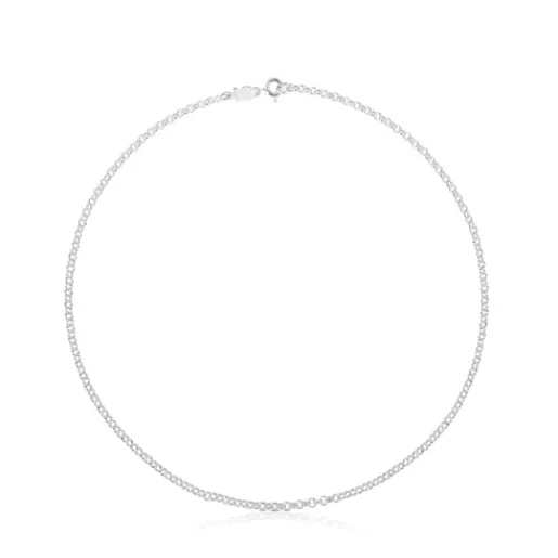 Gargantilla mediana de plata con anillas, 40 cm Chain^TOUS Discount
