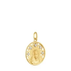 Medalla virgen de oro con brillantes Tamara Falcó X^TOUS New