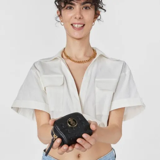 Monedero pequeño Sherton de Piel en color negro^TOUS Sale
