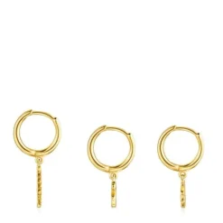 Pack Criollas con baño de oro 18 kt sobre plata Good Vibes^TOUS Clearance