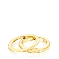 Pack de anillos con baño de oro 18 kt sobre plata Fellow^TOUS Online