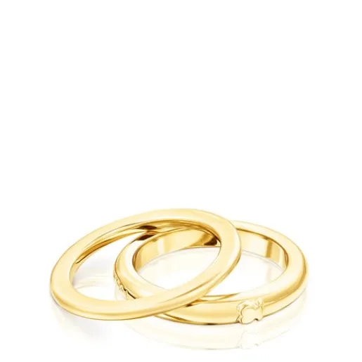 Pack de anillos con baño de oro 18 kt sobre plata Fellow^TOUS Online