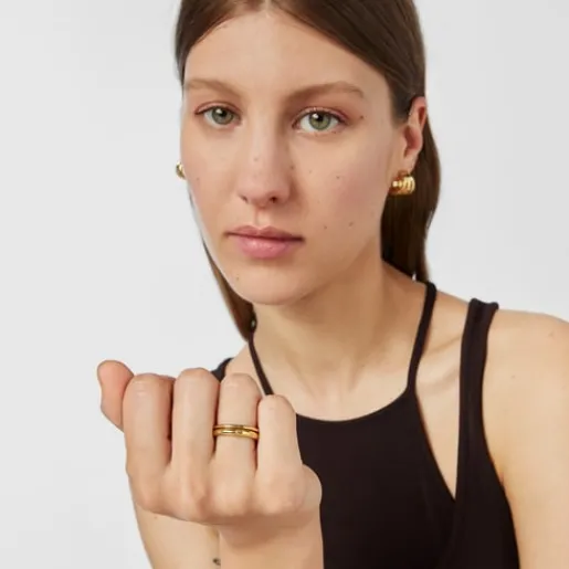 Pack de anillos con baño de oro 18 kt sobre plata Fellow^TOUS Online