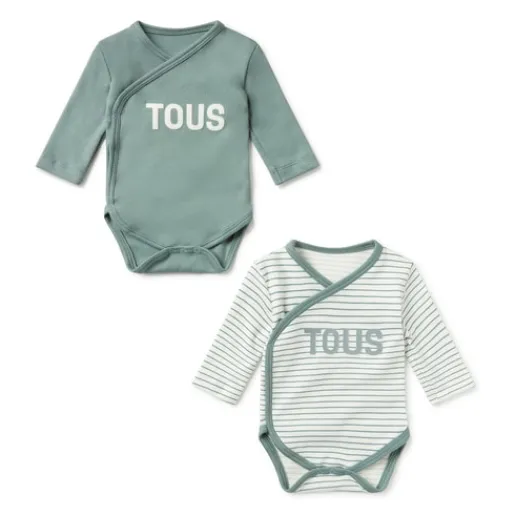 Pack de bodys de bebé cruzados Classic verde^TOUS Outlet