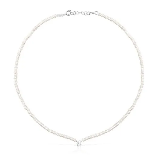 Pack de collares de plata y perlas cultivadas, corazón y oso Mini Icons^TOUS