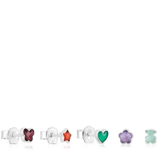 Pack de pendientes sueltos de plata y gemas Bold Motif^TOUS Best