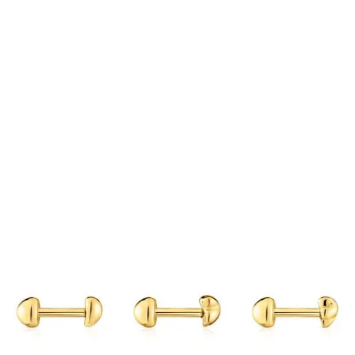 Pack de piercings de oreja de acero IP dorado Balloon^TOUS Hot