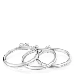 Pack de tres anillos de plata motivos Bold Motif^TOUS New