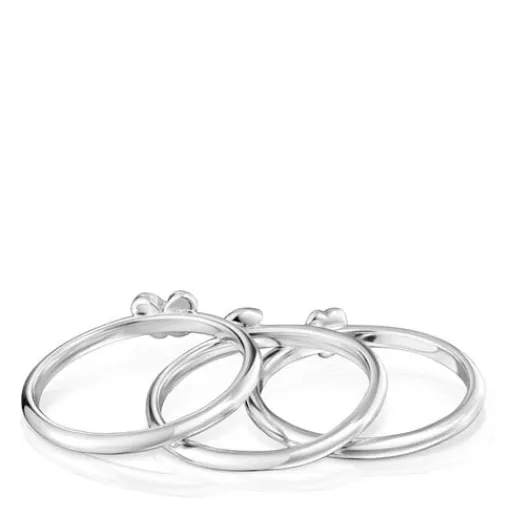 Pack de tres anillos de plata motivos Bold Motif^TOUS New