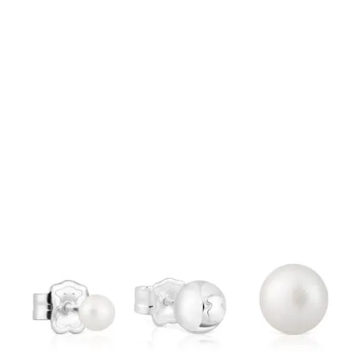 Pack de tres pendientes de plata y perlas cultivadas Tsuri^TOUS Best